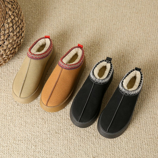 Center-Seam Faux Fur Slip-ons