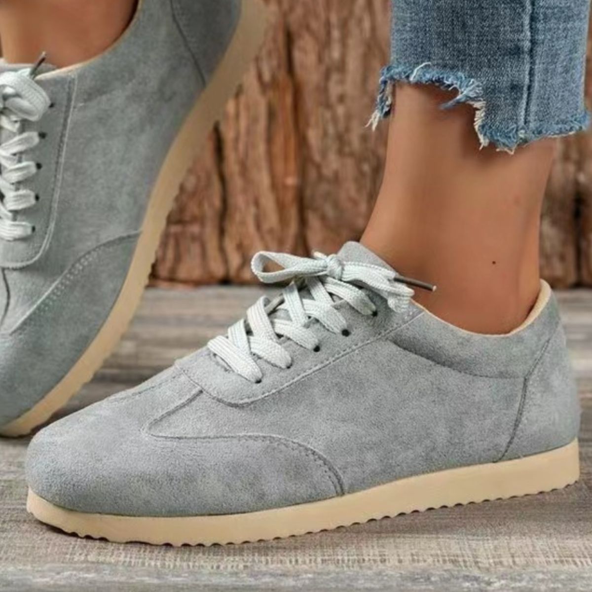 Suede Lace-Up Flat Women's Sneakers