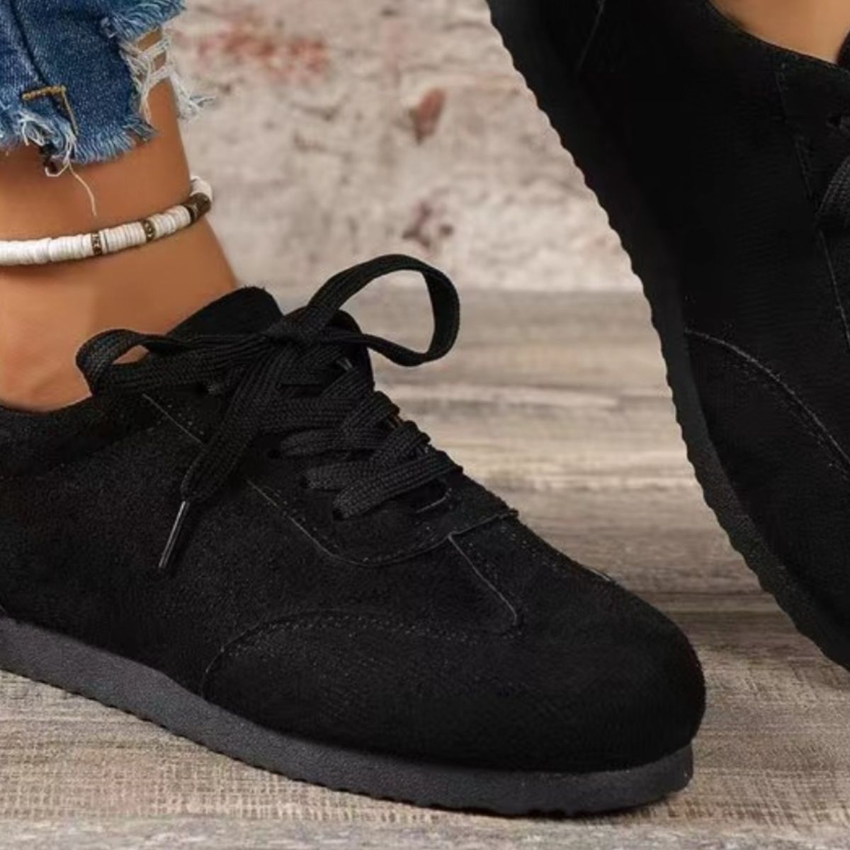 Suede Lace-Up Flat Women's Sneakers